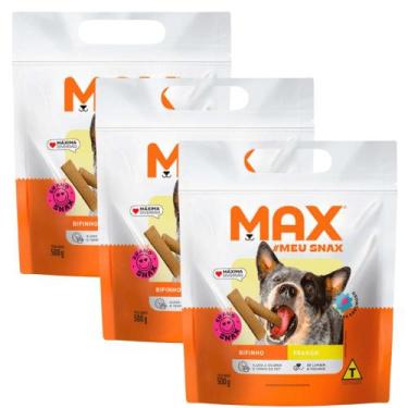 Imagem de Petisco Bifinho Max para Cães Adultos Sabor Frango 500g 3UN - Max Tota