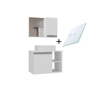 Imagem de Armario gabinete banheiro virtus 60cm tampo de vidro - MOVEIS JOIA, Br