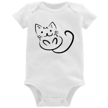 Imagem de Body Bebê Gatinho Traços - Foca na Moda, Branco, GG