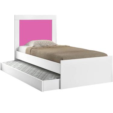 Imagem de Cama Luara Solteiro COM Cama Auxiliar Cambel Cor Branco/Rosa