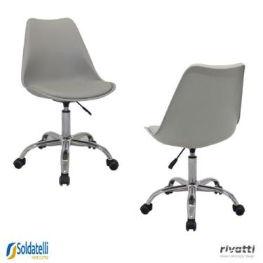 Imagem de KIT 2 Cadeiras Office Luisa Cromada Várias Cores - Rivatti, Cinza