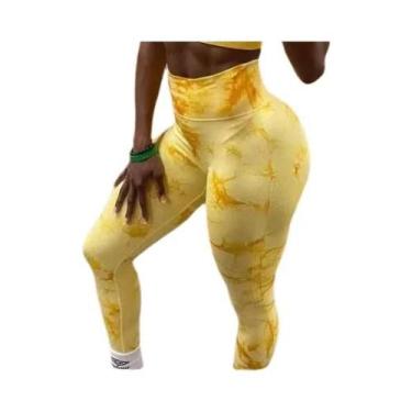 Imagem de Leggings de Yoga com Cintura Alta Tie-Dye para Mulheres - Sem Costura 