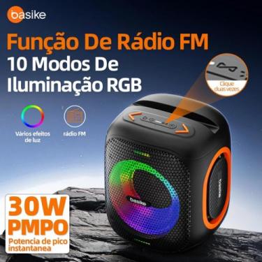 Imagem de Caixa De Som Portatil Basike Ba-RAD127 Bluetooth Rádio Fm Com Rgb Tws 