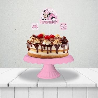 Imagem de Topo de bolo festa Minnie Rosa Decoração Aniversário complet - Piffer