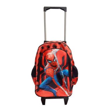 Imagem de Mochila Escolar Infantil com Rodinhas Spider Man Vermelho - GV Bolsas