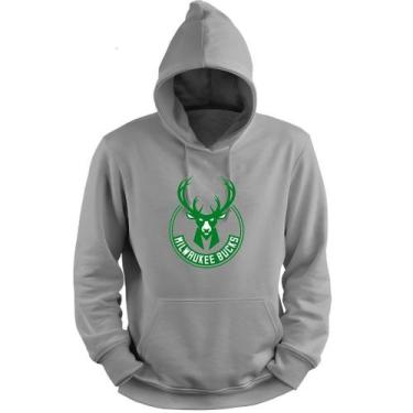 Imagem de Blusa Moletom Capuz Basquete Milwaukee Buck Giannis Basketball - Loja 