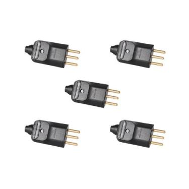 Imagem de Kit 5 Plug 2P+T 20A 250V PB Preto Com Prensa Cabo Margirius