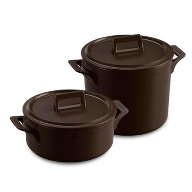 Imagem de Conjunto de Panelas de Indução Italiano M, Clear+, Chocolate