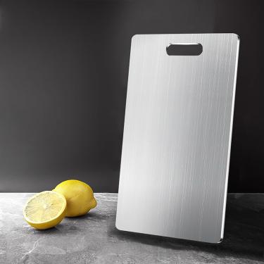 Imagem de Tábua de cortar 316, tábua de corte inoxidável, tábua de corte de titânio, espessa e durável, ambos os lados podem ser usados, conveniente para armazenamento, adequada para cozinhas domésticas e