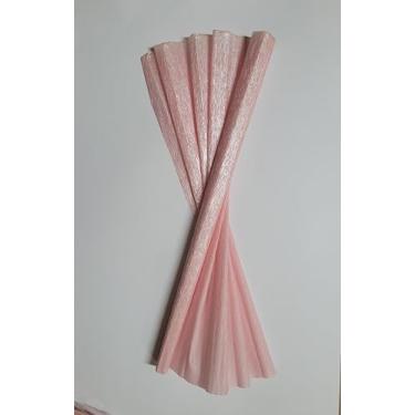 Imagem de Papel Crepom Impermeável Perolado/Metalizado 48cm x 2m - Kit 10 Unidades (ROSA CLARO PEROLA)
