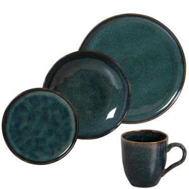 Imagem de Aparelho de Jantar Cerâmica Stoneware Bio Oceano 16 peças Porto Brasil