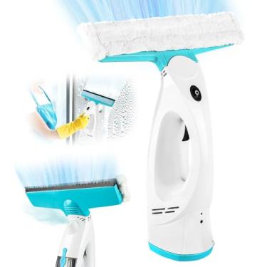 Imagem de Spirador de Janela Recarregável, 111V~240V, Lâmina Do Rodo e Tanque de ÁGua de 150Ml, Limpa Vidro, Conjunto de Aspirador de Pó de Janela Sem Fio, Aspirador de Pó e Agua, Limpeza de Janelas