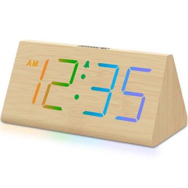 Imagem de Despertador DreamSky Wooden Digital com porta USB e soneca