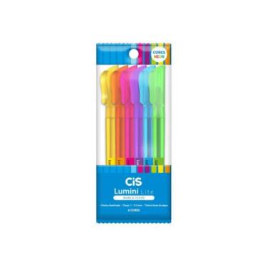 Imagem de Marca-texto CIS Lumini Lite Neon, Estojo com 6 cores
