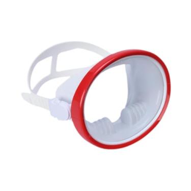 Imagem de YIJU Máscara de mergulho de lente única mergulhadora Eyewear Oval Forma de natação óculos de natação para espingarda de lança , Vermelho