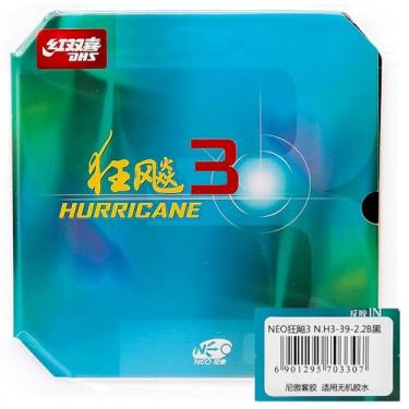 Imagem de BestParts DHS Hurricane 3-NEO tênis de mesa borracha de pingue-pongue, 2,2 mm (39°, preto)