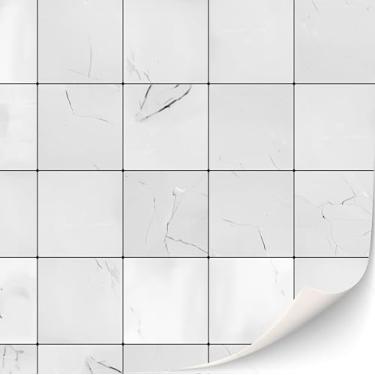 Imagem de 3 Sheets Self Adhesive Floor Tiles for Dollhouse 1:12 Scale (White Squared Tiles)