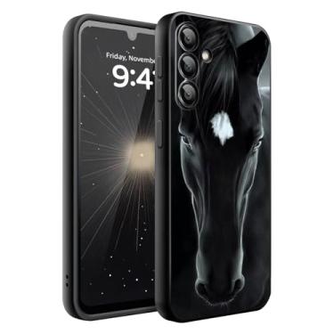 Imagem de HQUSZPT Capa de telefone compatível com Samsung Galaxy A56 5G, capa protetora fina à prova de choque para homens, mulheres, meninas, meninos, crianças, cavalo preto
