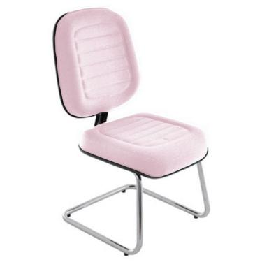 Imagem de Cadeira Diretor para Auditório e Salas de Convenções Cromada Linha Blenda Rosa