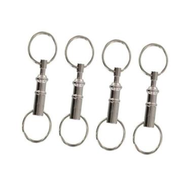 Imagem de Almencla 4 peças retirar anéis de chaves de liberação rápida Presente rótico Double Spring Split Split Único Tecla dupla Rings Snap Lock Solter