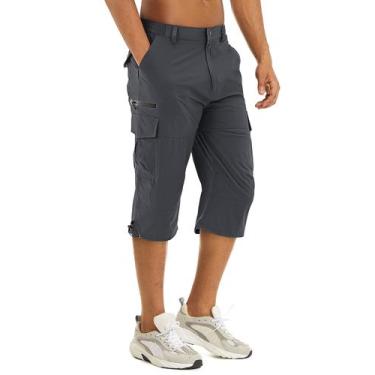 Imagem de Calças cargo TACVASEN, shorts 3/4 masculinos para caminhada e pesca