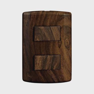 Imagem de Interruptor de 2 Teclas Simples, Modular, com Placa 4x2 e Suporte Imbuia