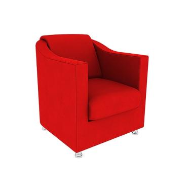 Imagem de Poltrona Decorativa Tilla Suede Vermelho