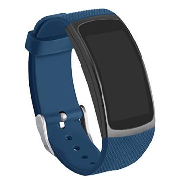 Imagem de GHIJKL Pulseiras Gear Fit2 Pro e Fit2 compatíveis, pulseira de substituição de silicone para Samsung Gear Fit 2 e 2 Pro Tracker, azul ardósia