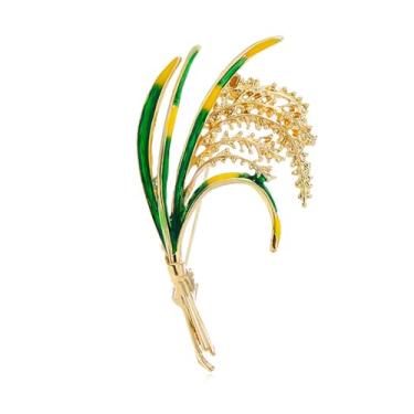 Imagem de Broche de flor de strass banhado a ouro 18 quilates flor floral broche elegante pérola lapela broche fantasia bijuteria dia de ação de graças presentes de aniversário casamento para mãe esposa, Liga