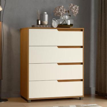 Imagem de Cômoda Quarto 80cm x 104cm com 4 Gavetas Usinadas 100% MDF - Casamia Q