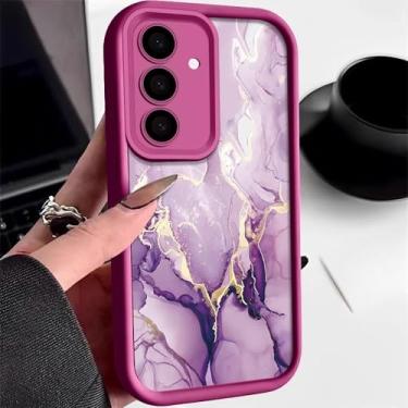 Imagem de Capa de silicone com padrão de mármore para Samsung Galaxy S25 S24 S23 S22 Ultra Plus S21 S23 S20 FE A56 A55 A54 A53 A52 A34 A14 5G, A406 rosa choque, para Samsung S22Ultra