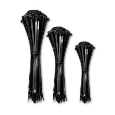 Imagem de Pacote Com 30 Abraçadeira Nylon Enforca Gato 10cm 15cm e 20cm Preto