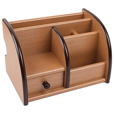 Imagem de Porta-lápis de mesa, multifuncional, suporte de armazenamento de canetas multigrade para escritório, sala de aula, casa, suporte de pincel de maquiagem de grande capacidade (A)