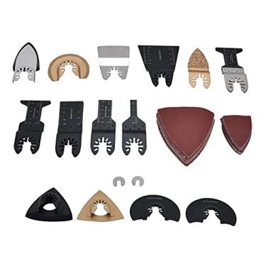 Imagem de Kit de Lâmina Multiferramenta Oscilante Universal, Conjunto de Lâminas de Serra de Aço de Alto Carbono para Corte de Moagem Com Almofadas de Polimento e Papéis de Areia,