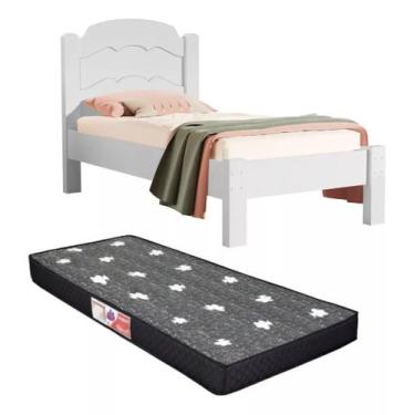 Imagem de Cama Solteiro Laís Tamanho Padrão 100% MDF Estrado Reforçado com Colch
