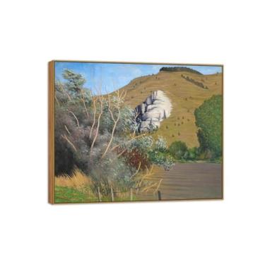 Imagem de MUHJDYC Felix Vallotton Impressão de pintura famosa em tela - quadros de moldura de madeira decoração de parede - arte de parede para sala de estar quarto casa (margens do rio) 20x25cm-8x10in