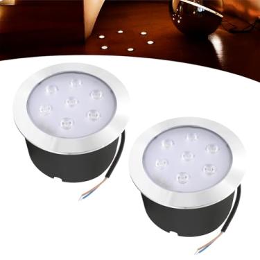Imagem de Kit 2 Balizador Spot Led Embutir Chão Piso Jardim 7w Quente