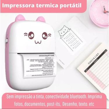 Imagem de Mini Impressora Térmica Portátil De Bolso Impressão Sem Fio Fotos Nota