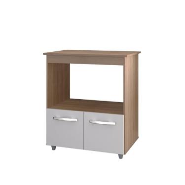 Imagem de Balcão Angela Multiuso Forno E Microondas Compacto Savana Off White