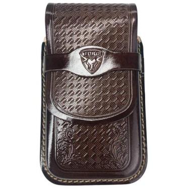 Imagem de Bainha De Couro Para Celular Smartphone Com Passador De Cinto - Canive