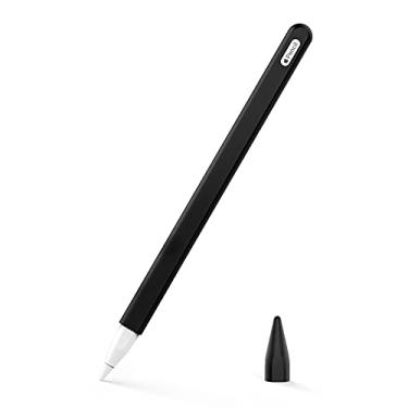 Imagem de MoKo Estojo para Apple Pencil 2ª geração/Apple Pencil Pro, [2 peças] Capa protetora de silicone para Apple Pencil 2ª geração e capa protetora para Apple Pencil 2, preta