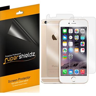 Imagem de Supershieldz Protetor de tela projetado para Apple iPhone 6 Plus e iPhone 6S Plus, (3 frontais e 3 traseiros), proteção transparente de alta definição antibolhas