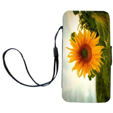 Imagem de Rikki Knight Nova capa carteira com design de girassol com aba magnética para Apple iPhone 4 e 4s