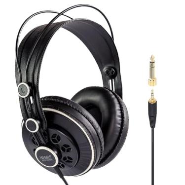 Imagem de Superlux HD681F Fones de ouvido para monitor de estúdio com fio com driver de neodímio de 50 mm, semi-aberto, som vocal doce, fio de alumínio revestido de cobre para sessão de audição de música ao