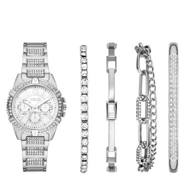 Imagem de Folio Relógio feminino de liga de prata com três ponteiros, Prata