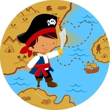 Imagem de Painel Redondo Tecido Sublimado 3D Pirata Frd-5882