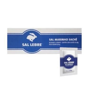 Imagem de Sal Marinho Refinado Lebre Sachê Caixa C/ 1.000x0,8g