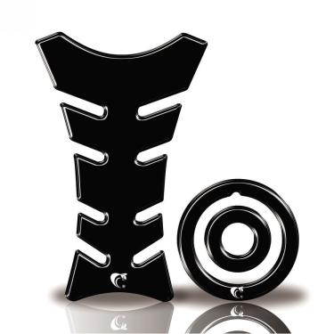 Imagem de Kit Protetor Tanque Adesivo Moto Yamaha Factor 125/150 Até Ano 2016 Preto Neutro Preto