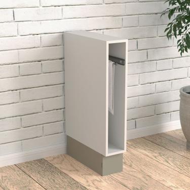 Imagem de Balcão Toalheiro 15cm Sem Tampo E Com Rodapé Ipanema Cabecasa Madeiramadeira Fendi Trama Branco