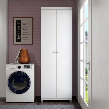 Imagem de Armário Multiuso Bartira Gigante Com 2 Portas E 5 Prateleira Branco